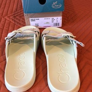 Lime Green Size 10 Chacos, never worn outside, still have box